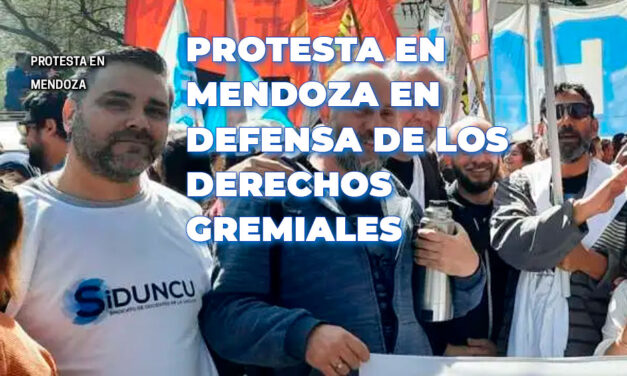 Jornada de protesta en la Universidad Nacional de Cuyo de la ciudad de Mendoza
