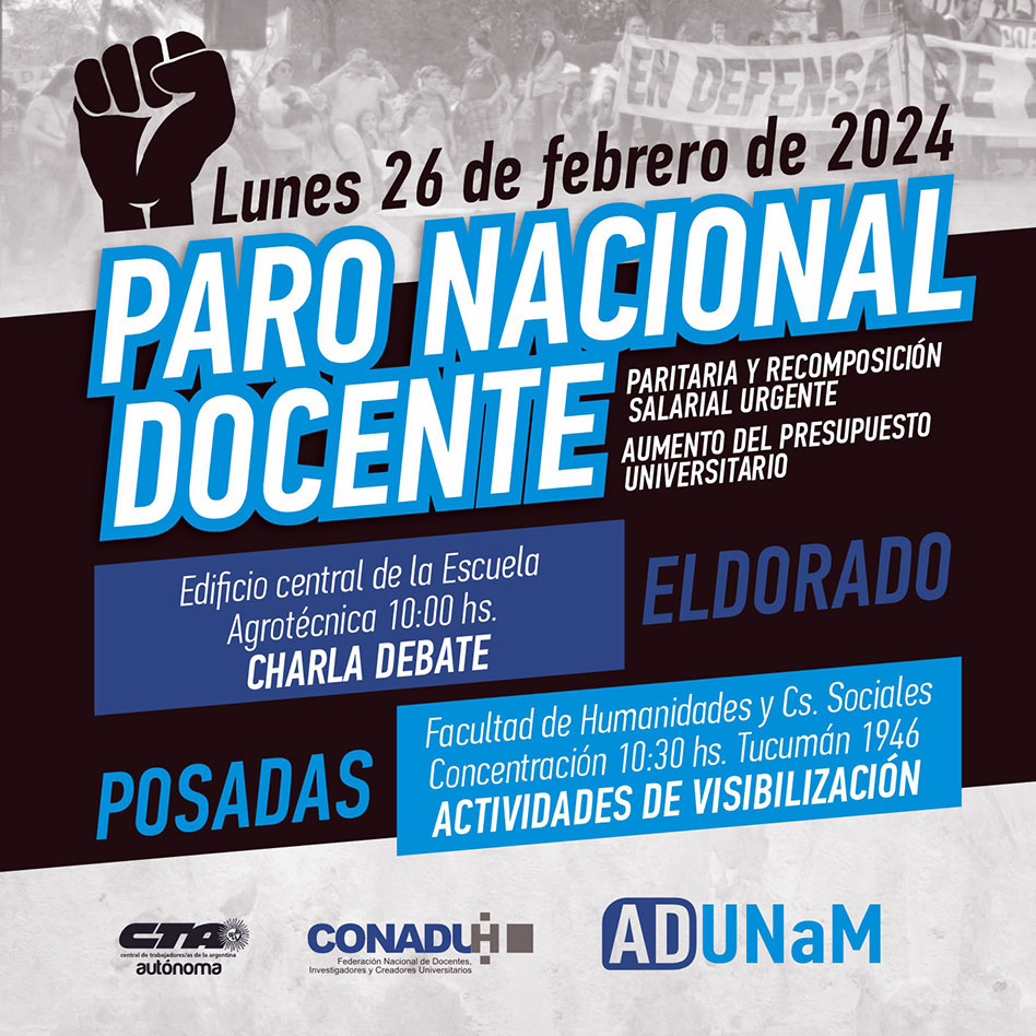 Adunam-adhirio-paro-nacional-docente-convocado-por-cetera-visibilizacion-problemática-educacion-y-universidad-publica-Asociacion-de-Docentes-de-la-Universidad-Nacional-de-Misiones-ADUNAM