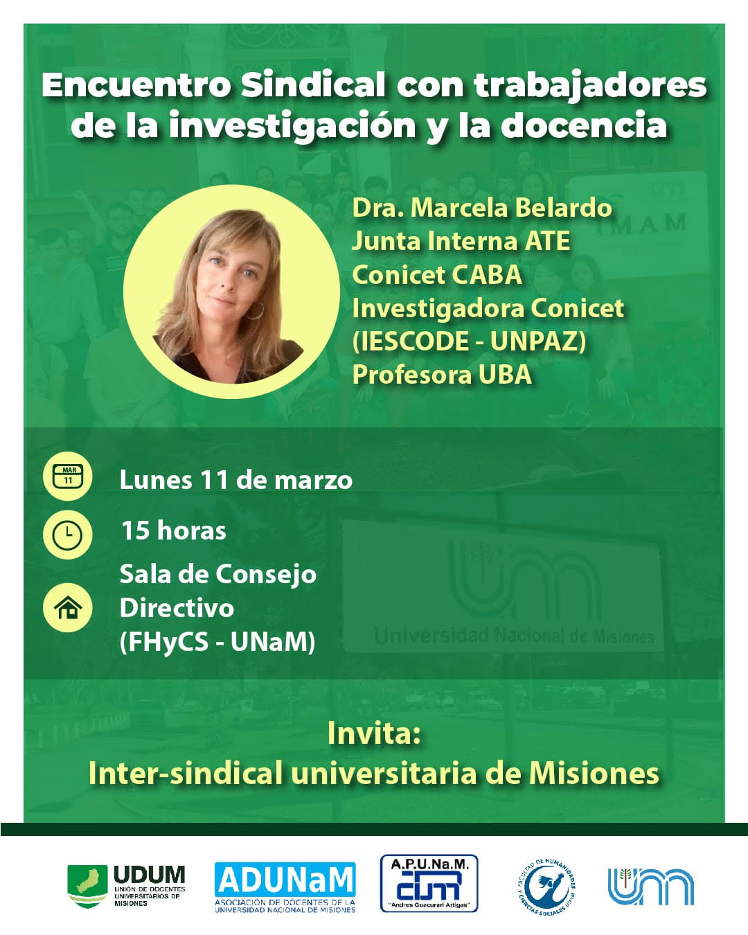 ADUNaM invita a Encuentro Sindical con Trabajadores de la Investigación y la Docencia